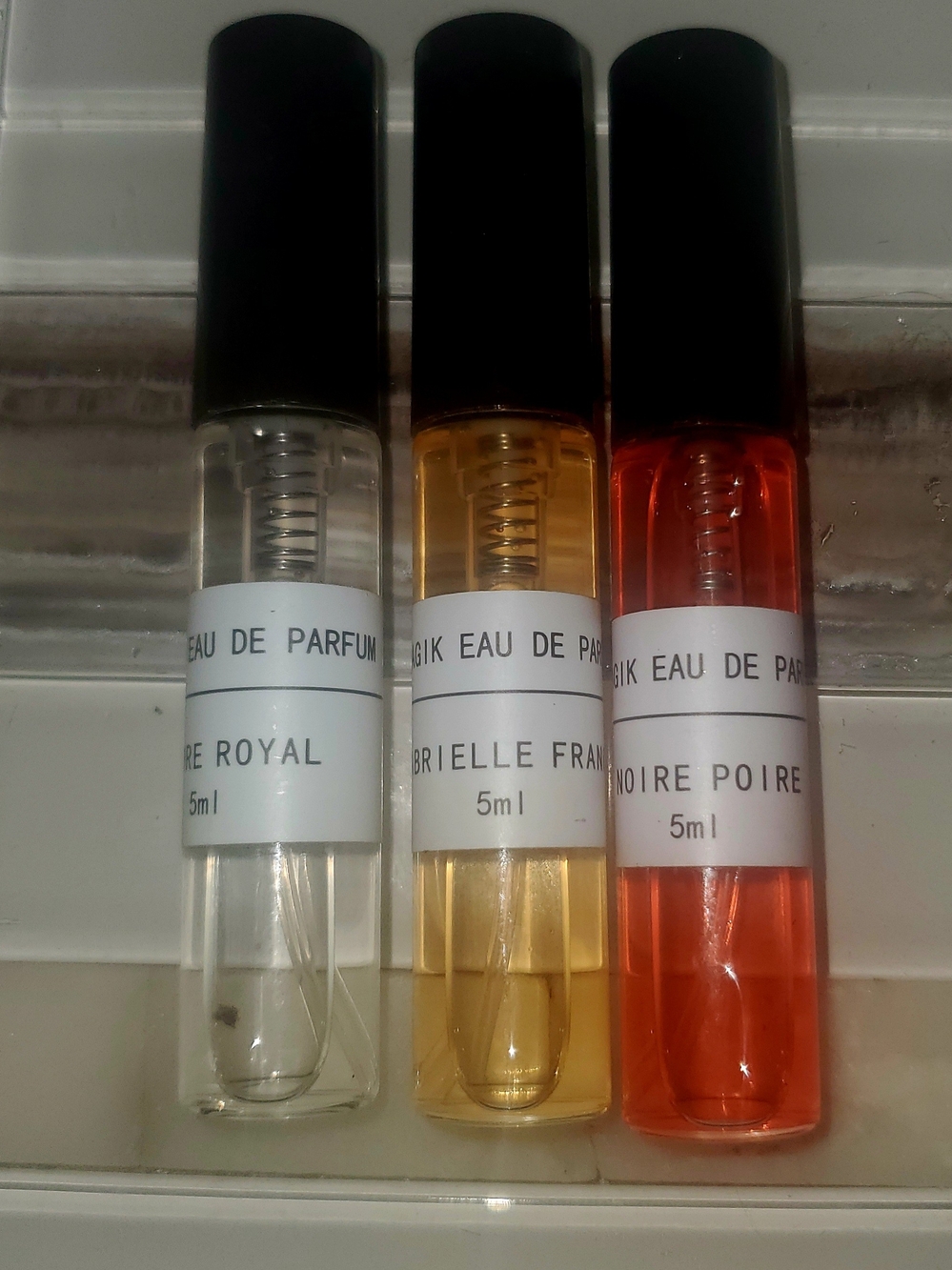 Set of 3 5ml Eau de Perfume Spray Samples - Clear, Amber, Coral